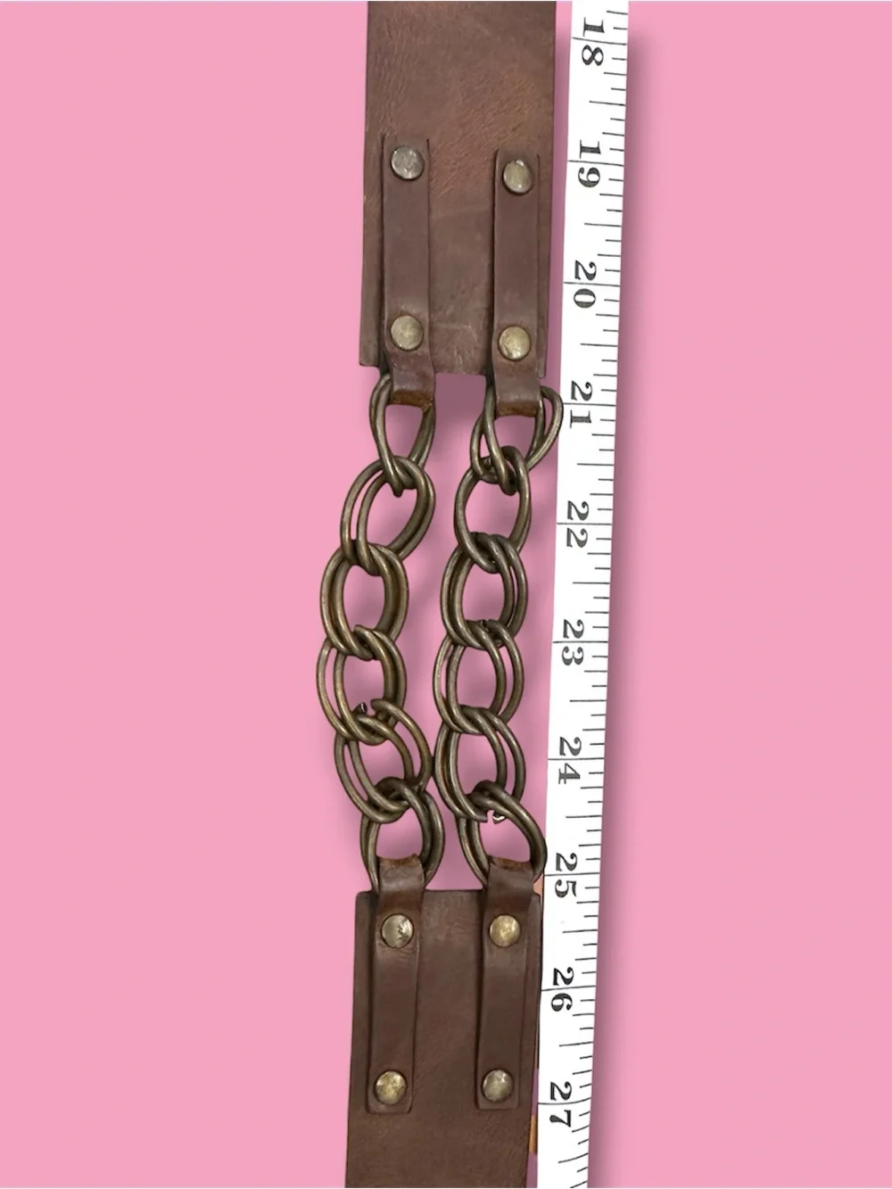 Brown Leather Belt H&M with Brass Buckle